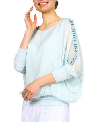 Bella Amore Blue Silk Top