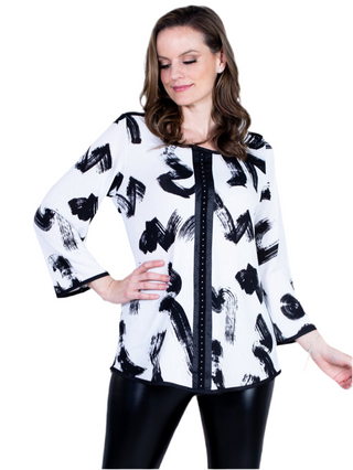 Brush Stroke Tunic Top
