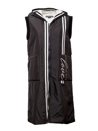 women's black puffer vest long Michael Tyler