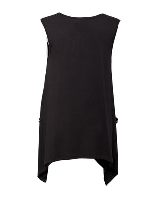 Black Tunic with Stripe Pockets