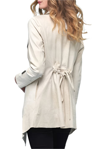 Long Solid Vegan Jacket - Lala Love Moda