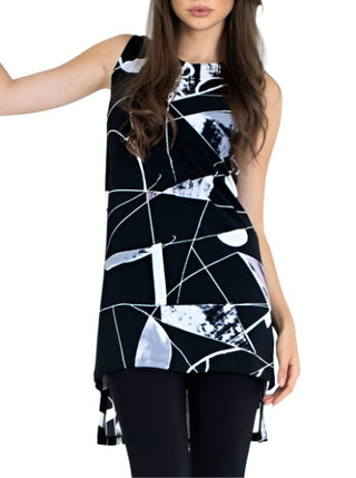 Abstract Sleeveless Tunic - Lala Love Moda