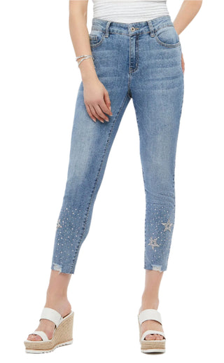Capri Jeans with Star Embellishments - Lala Love Moda