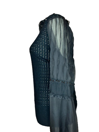 "FIONA" BLACK LONG SLEEVE SWEATER - Lala Love Moda