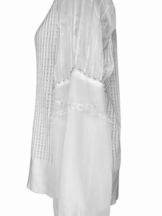 "FIONA" WHITE LONG SLEEVE SWEATER - Lala Love Moda
