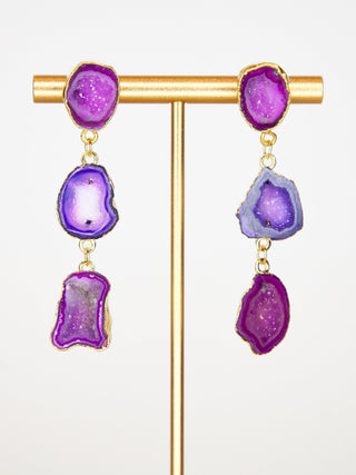 GISELLE - Geode Statement Drop Earrings - Lala Love Moda