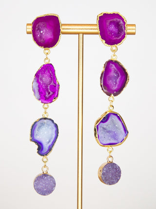 KATE - Geode Statement Drop Earrings - Lala Love Moda