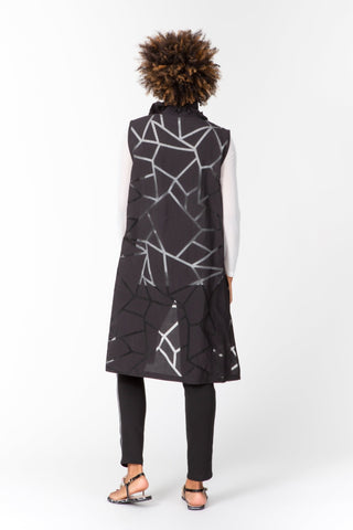 Octagon Pattern Long Vest - Lala Love Moda