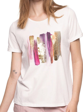 white and pink graphic tee - women's graphic tees