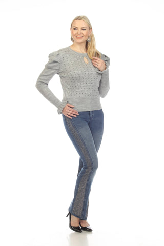 Puff Sleeve Sweater - Lala Love Moda