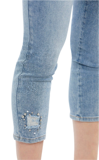 Rhinestone Capri Jeans - Lala Love Moda