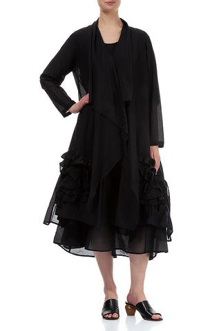 Grizas Clothing Rose Black Duster Cardigan - Lala Love Moda