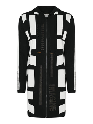 Typescript Zip Up Hooded Cardigan - Lala Love Moda