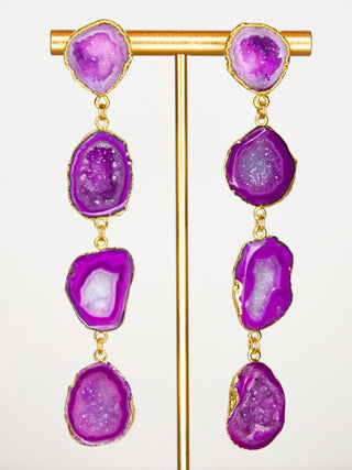 Pink Long Statement Earrings Unique