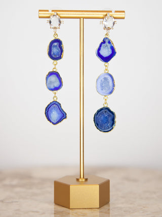 Vivien - Blue Drop Statement Earrings - Lala Love Moda