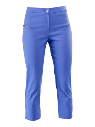 Imperial Blue Solid Techno Cropped Pants