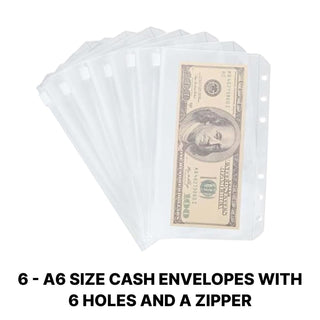 A6 Budget Binder, Cash Envelopes, Money Binder, Reusable Tracker Sheets