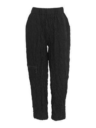 Black Pull-on Wrinkled Pants