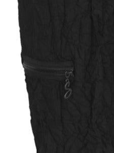 Black Pull-on Wrinkled Pants
