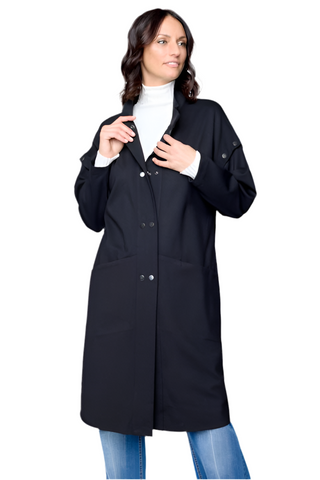 Button-Up Black Long Coat