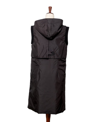 Sleeveless Hooded Puffer Long Vest Coat