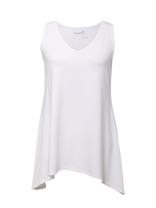Bamboo Clothing White loose fit tank top Compli K