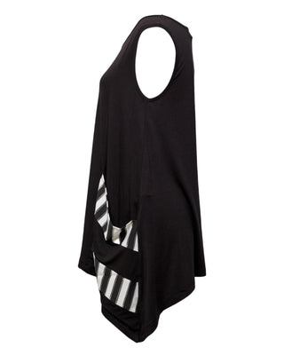 Black Tunic with Stripe Pockets