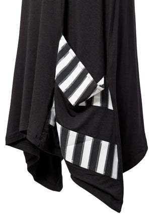 Black Tunic with Stripe Pockets