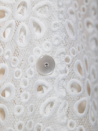 White Eyelet Blazer