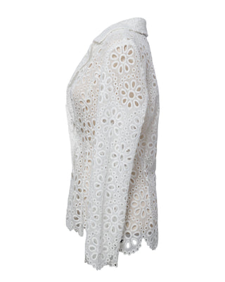 White Eyelet Blazer