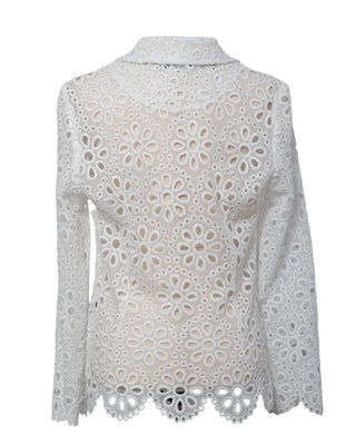 White Eyelet Blazer