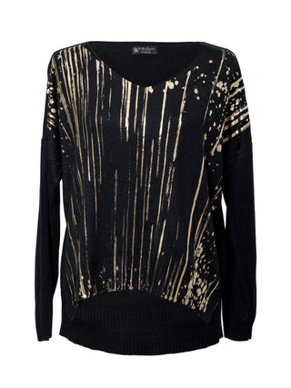 Women's Black Dressy Sweater - V-Neck Sweater