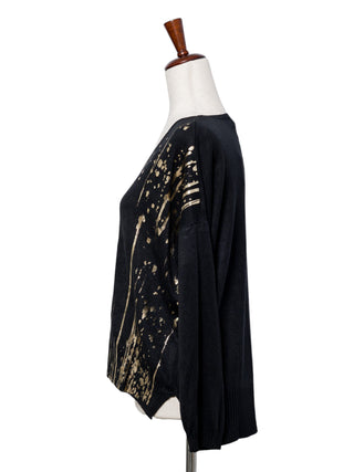 Dressy Sweater with Gold Paint Stroke