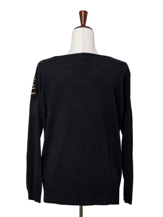 Dressy Sweater with Gold Paint Stroke