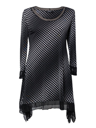 black and white polka dot top - tunic top for leggings