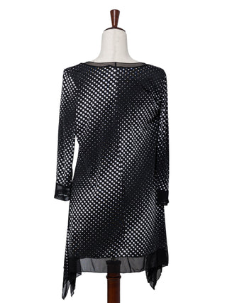 Polka Dot Sheer Mesh Trim Tunic