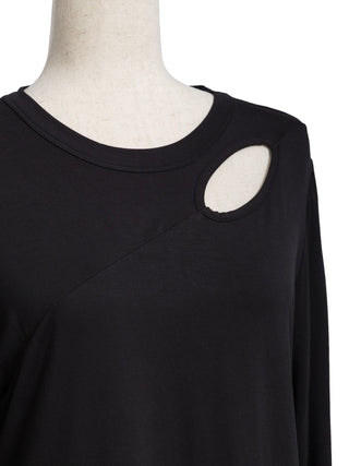 Black Tunic with Cutout Petal