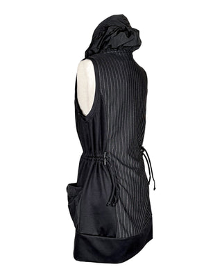 Women's Pinstripe Vest Black by Reina Lee