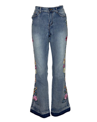 Flair Bright Floral Embroidered Jeans