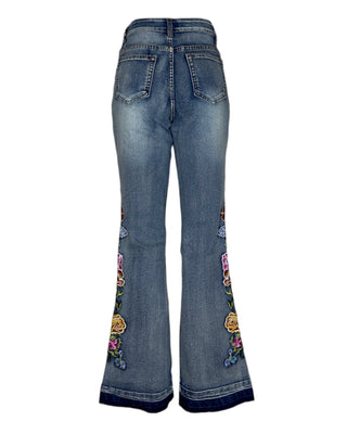 Flair Bright Floral Embroidered Jeans