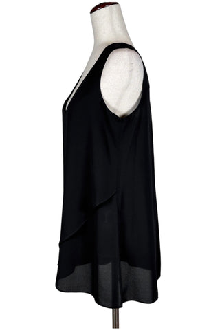 Sleeveless Black Tank Top V-Neck Loose Fit