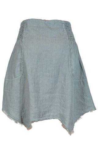 Short Linen Skirt Grey