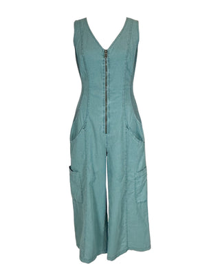 Womens Green Wide Leg Jumpsuit