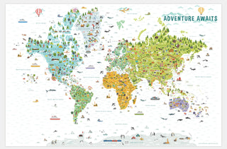 laminate posted of the map of the world for kids