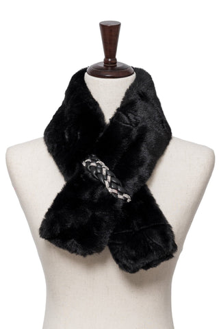 black faux fur neck warmer