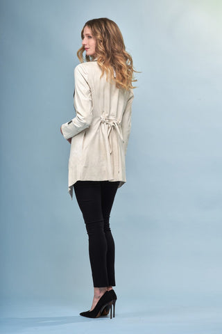 Long Solid Vegan Jacket - Lala Love Moda