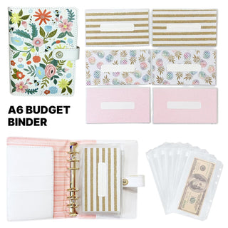 Money Binder with Cash Envelopes and Reusable Tracking Sheets