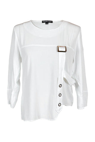 elegant white blouse for women by michael tyler