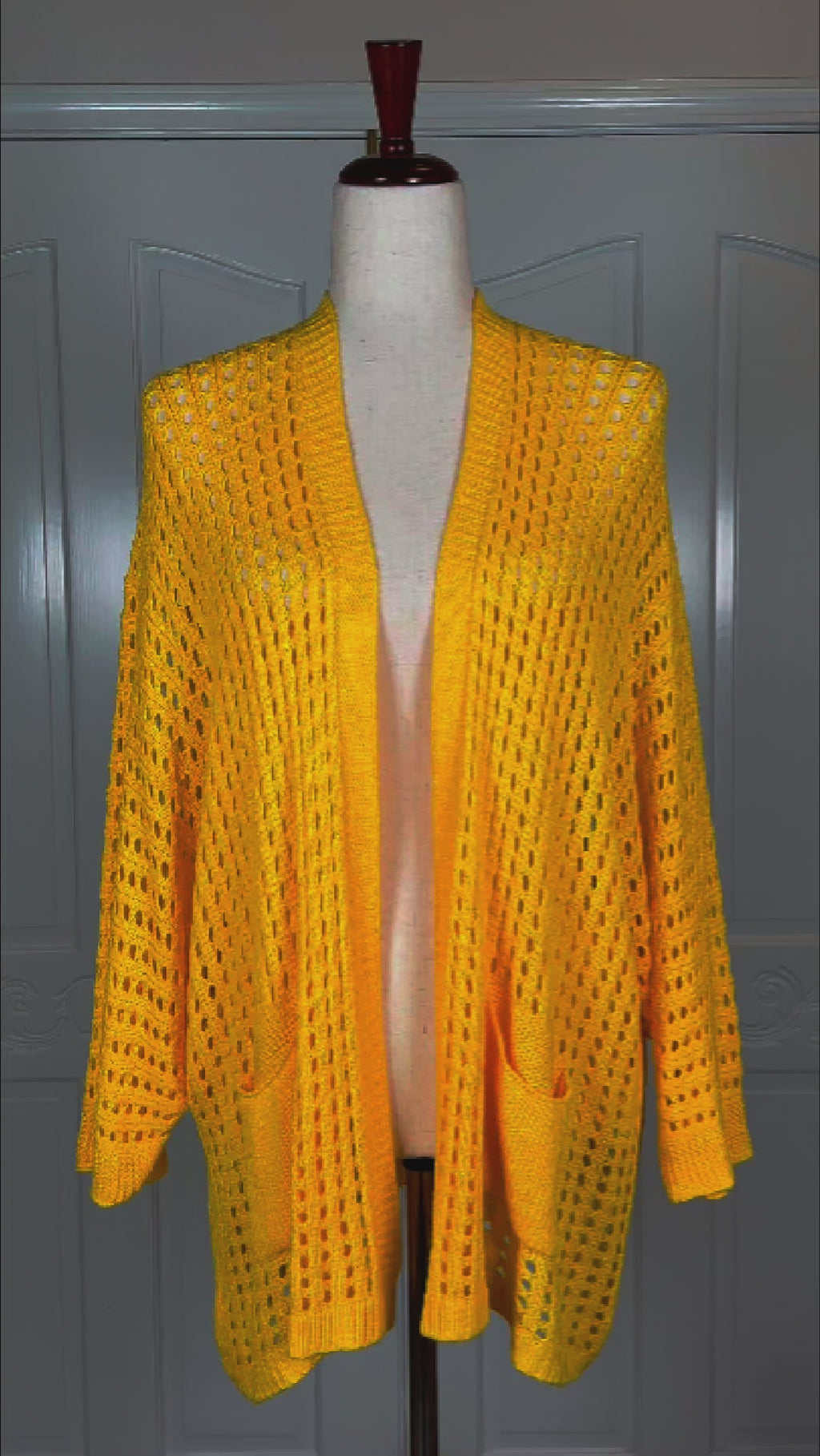 women's crochet cardigan yellow color
