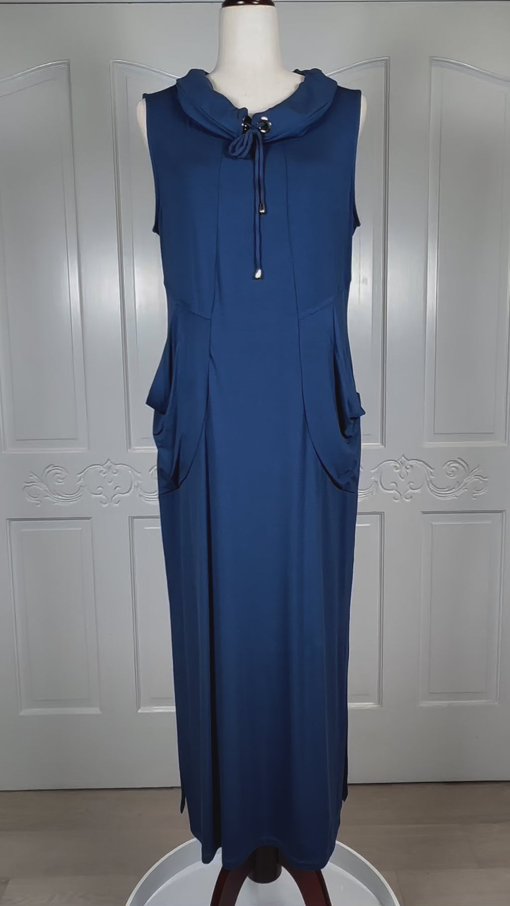 Women's Maxi Sleeveless Navy Dress Michael Tyler